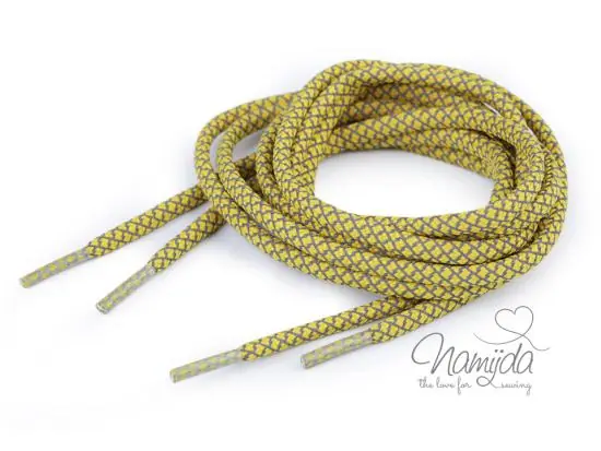 Gratis Versand 1 STCK. a´1,20 MTR. ♥ REFLEKTIERENDE HOODIE KORDEL SENF – 5mm ♥