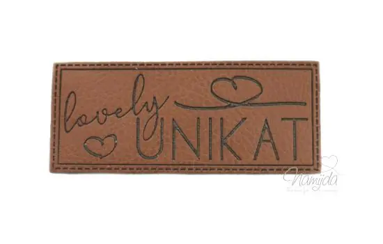 1 Stück – SOFT KuNSTLEDER LABEL – LoVELY UNIKAT – AUFNÄHER MIT VORGEDRUCKTER NÄHNAHT- 30mm x 70mm Expressversand
