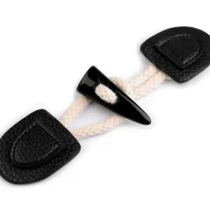 1 Stück ♥ Dufflecoat-Verschluss 17cm - Schwarz - Knebelknopf - zweiteilig ♥ Online Kaufen