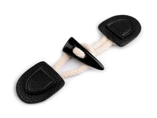 1 Stück ♥ Dufflecoat-Verschluss 17cm – Schwarz – Knebelknopf – zweiteilig ♥ Online Kaufen