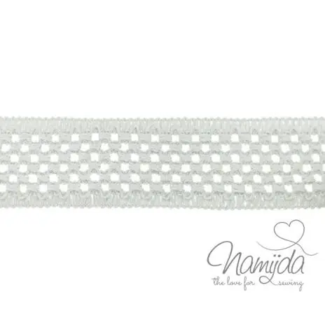 Neue Kollektion 1 MTR. GEHÄKELTES BAUMWOLL GuMMIBAND HeLLGRau – 5cm