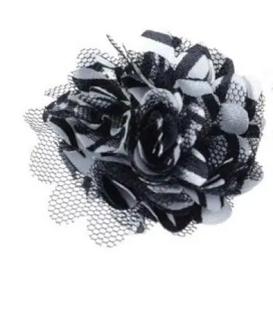 1 Stück ♥ KLeine SATINBLüTE STREIFEN SCHwARZ/WeiSS ♥ Jetzt Zugreifen