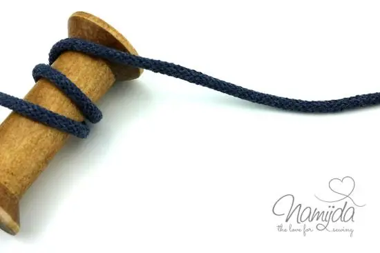 1 MTR. ♥ SuPER WeiCHE Hoodiekordel DUNKELJEANS- 5mm ♥ Sonderaktion