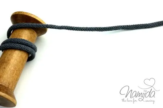 Original 1 MTR. ♥ SuPER WeiCHE Hoodiekordel DUNKELGRAU- 5mm ♥