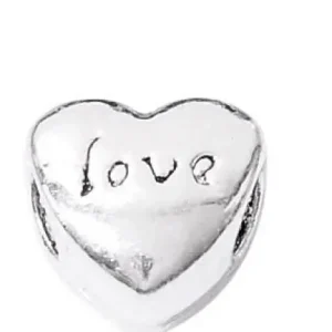 1 Stück ♥ Metall Schiebeperle LOVE - Silber - 4,5mm ♥ Begrenztes Angebot