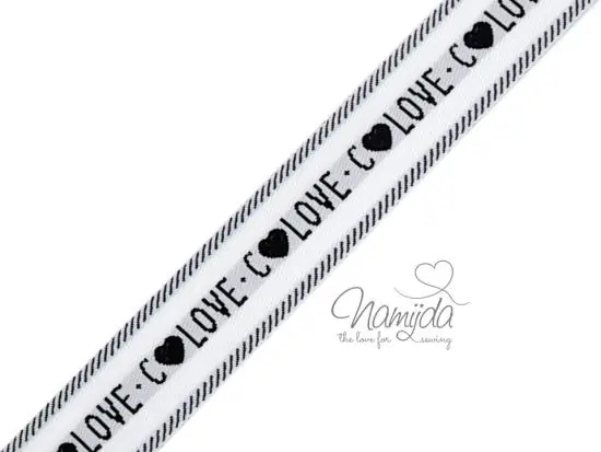 1 MTR. LOVE WEBBAND – SCHwARZ 2,8cm Echt