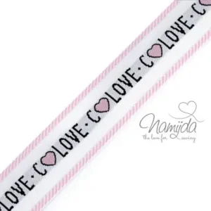 Kostenloser Rückversand 1 MTR. LOVE WEBBAND - RoSE 2,8cm