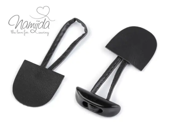 Im Trend 1 Stück Dufflecoat-Verschluss – Knebelknopf – zweiteilig – Schwarz