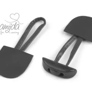 Super-Preis 1 Stück Dufflecoat-Verschluss - Knebelknopf - zweiteilig - DuNKELGRau