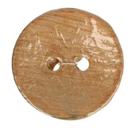 Jetzt Kaufen 1 Stück ♥ VINTAGE KOKOSKNOPF HeLLBRAUN – 27mm – HOLZKNOPF ♥