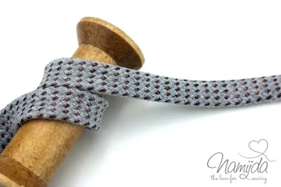 Jetzt Bestellen 1 MTR. KUPFER METALLIC BAUMWOLLKORDEL Grau/KUPFER – 1,8 CM