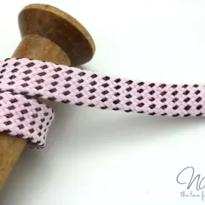 Gratis Versand 1 MTR. KUPFER METALLIC BAUMWOLLKORDEL RoSA/KUPFER - 1,8 CM