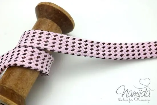 Gratis Versand 1 MTR. KUPFER METALLIC BAUMWOLLKORDEL RoSA/KUPFER – 1,8 CM