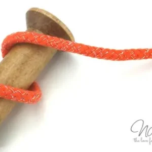 1 MTR. ♥ GEFLoCHTENE LUREX HooDIE KORDEL - ORANGE/SILBER - 10mm ♥ Gleich Bestellen