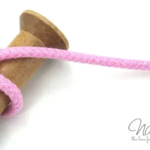 Must-Have 1 MTR. ♥ GEFLoCHTENE LUREX HooDIE KORDEL - ROSA/SILBER - 10mm ♥