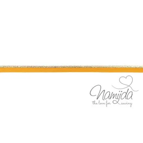 Must-Have 1 MTR. ♥ GLITZER LUREX PASPELBAND SENF/SILBER