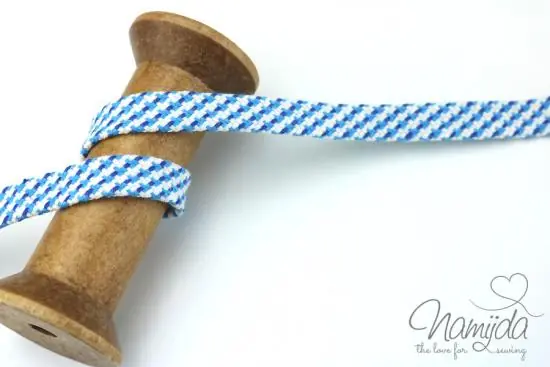 Saisonangebot 1 MTR. KORDEL Flach – AQUA/WEISS/NaVY – 1,2cm