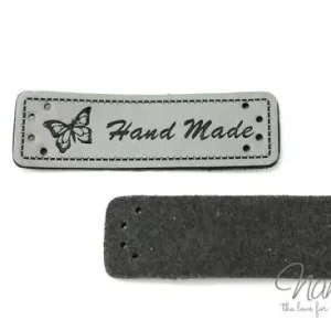 1 Stück - HANDMADE LABEL SCHMETTERING - SILBER - 15x50 mm Top-Preis