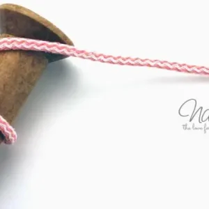 1 MTR. ♥ PASTELL Zickzack Kordel Apricot/Weiss - 5mm ♥ Wochenendangebot