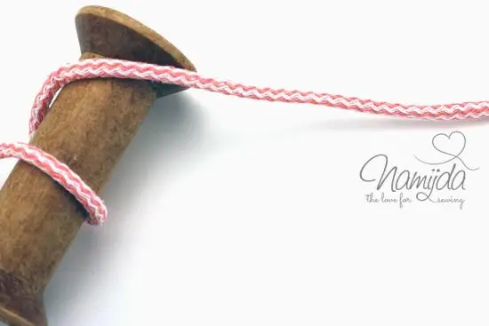 1 MTR. ♥ PASTELL Zickzack Kordel Apricot/Weiss – 5mm ♥ Wochenendangebot