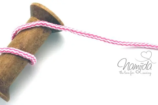 1 MTR. ♥ PASTELL Zickzack Kordel Pink/Weiss – 5mm ♥ Direkt Vom Hersteller