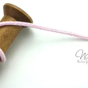 Billig 1 MTR. ♥ PASTELL Zickzack Kordel Rose/Weiss - 5mm ♥