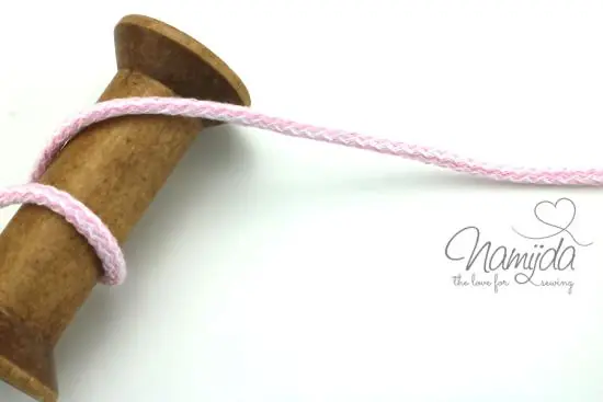 Billig 1 MTR. ♥ PASTELL Zickzack Kordel Rose/Weiss – 5mm ♥