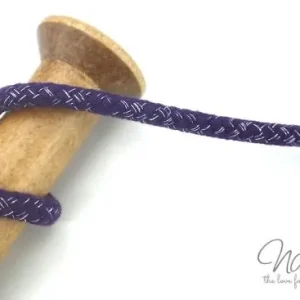 Angebot 1 MTR. ♥ GEFLoCHTENE LUREX HooDIE KORDEL - LiLA/SILBER - 10mm ♥