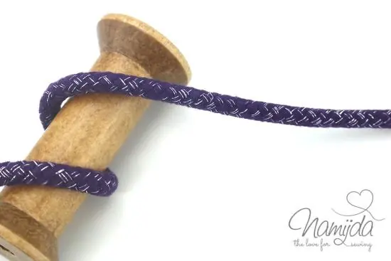 Angebot 1 MTR. ♥ GEFLoCHTENE LUREX HooDIE KORDEL – LiLA/SILBER – 10mm ♥