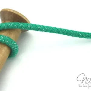 Sonderaktion 1 MTR. ♥ GEFLoCHTENE LUREX HooDIE KORDEL - GRüN/SILBER - 10mm ♥