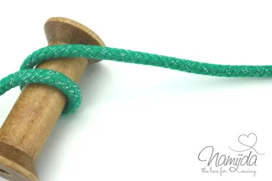 Sonderaktion 1 MTR. ♥ GEFLoCHTENE LUREX HooDIE KORDEL – GRüN/SILBER – 10mm ♥