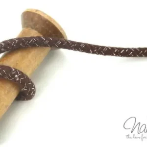 1 MTR. ♥ GEFLoCHTENE LUREX HooDIE KORDEL - BRauN/SILBER - 10mm ♥ Angebot