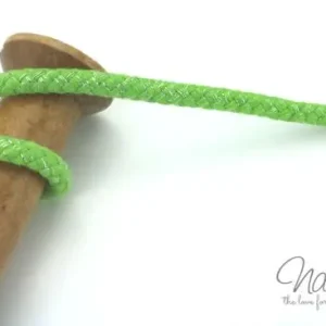 Mengenrabatt 1 MTR. ♥ GEFLoCHTENE LUREX HooDIE KORDEL -DuNKEL LIME/SILBER - 10mm ♥
