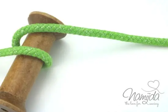 Mengenrabatt 1 MTR. ♥ GEFLoCHTENE LUREX HooDIE KORDEL -DuNKEL LIME/SILBER – 10mm ♥