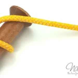 Limited Edition 1 MTR. ♥ GEFLoCHTENE LUREX HooDIE KORDEL - GELB/SILBER - 10mm ♥