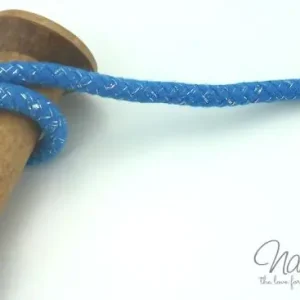 Preisreduziert 1 MTR. ♥ GEFLoCHTENE LUREX HooDIE KORDEL - TüRKIS/SILBER - 10mm ♥