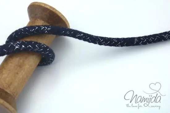 1 MTR. ♥ GEFLoCHTENE LUREX HooDIE KORDEL – DuNKELBLAU/SILBER – 10mm ♥ Abverkauf