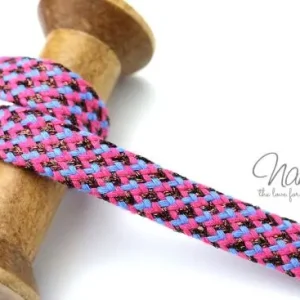 Nur Für Kurze Zeit 1 MTR. KUPFER METALLIC BAUMWOLLKORDEL PINK/BLau/Kupfer - 1,8 CM