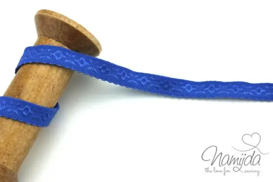 1 MTR. ♥ JACQUARD Einfassband – Royal Blau – Schrägband♥ Top-Seller
