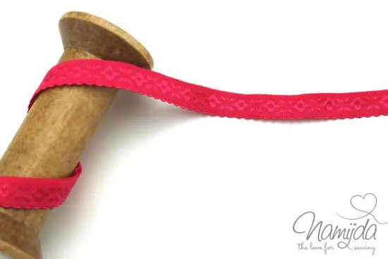 1 MTR. ♥ JACQUARD Einfassband – Pink – Schrägband♥ Markenprodukt
