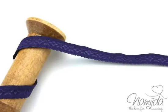 1 MTR. ♥ JACQUARD Einfassband – Lila – Schrägband♥ Direktkauf