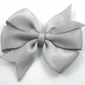 1 Stück - SATIN TWIN SCHLeife - GRAU - 4cm Meistverkauft