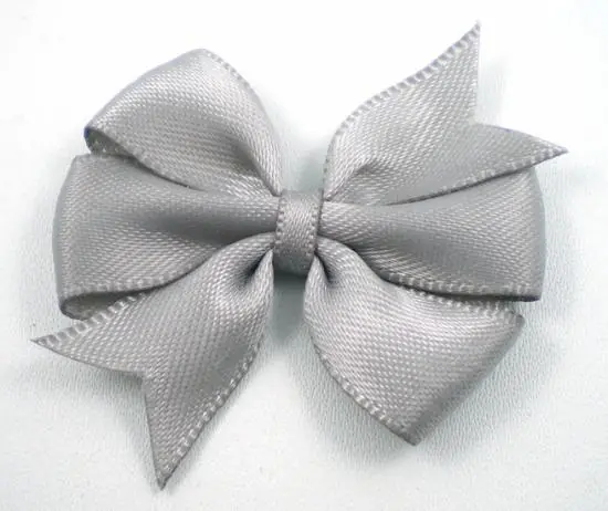 1 Stück – SATIN TWIN SCHLeife – GRAU – 4cm Meistverkauft