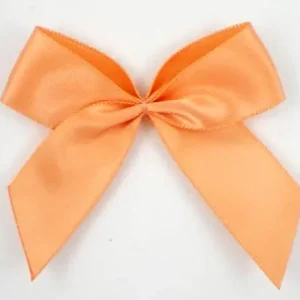 Schneller Versand 1 Stück - XL SATIN SCHLeife - PEACH - 6,5cm