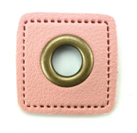 Jetzt Zugreifen 1 STÜCK KuNSTLEDER ÖSEN Patch ROSA – 8mm – BRONZE