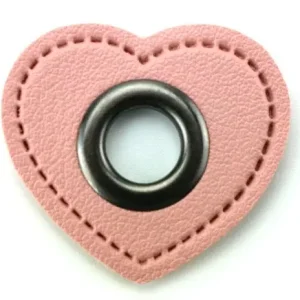 Bestseller 1 STÜCK HERZ KuNSTLEDER ÖSEN Patch ROSA - 11mm - NICKEL
