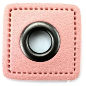 Günstig 1 STÜCK KuNSTLEDER ÖSEN Patch ROSA - 11mm - NICKEL