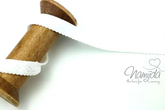 1 MTR. ♥ JACQUARD Einfassband – ECRU – Schrägband♥ Top-Seller