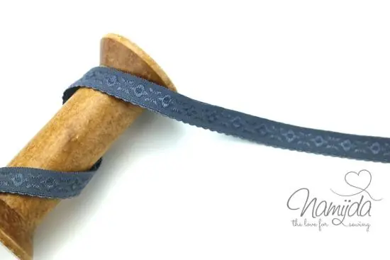 1 MTR. ♥ JACQUARD Einfassband – Grau – Schrägband♥ Jetzt Bestellen