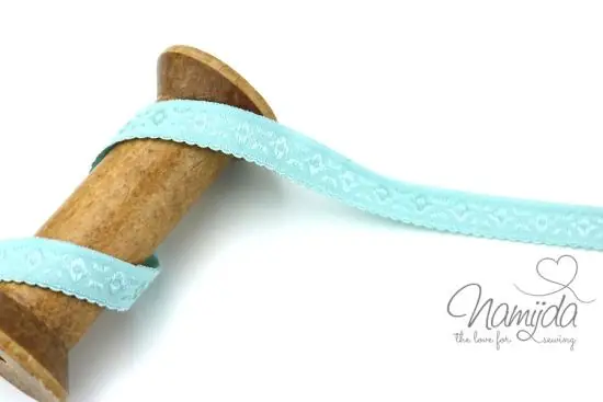 1 MTR. ♥ JACQUARD Einfassband – MINT – Schrägband♥ Kracherpreis